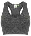 TL696 Tombo Ladies Seamless Crop Top Dark Grey Marl colour image